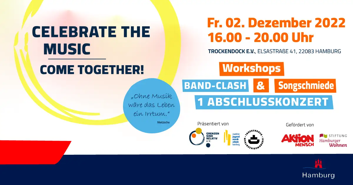 “Celebrate the music - Come together” // Fr. 02.12.22 Trockendock e.V.